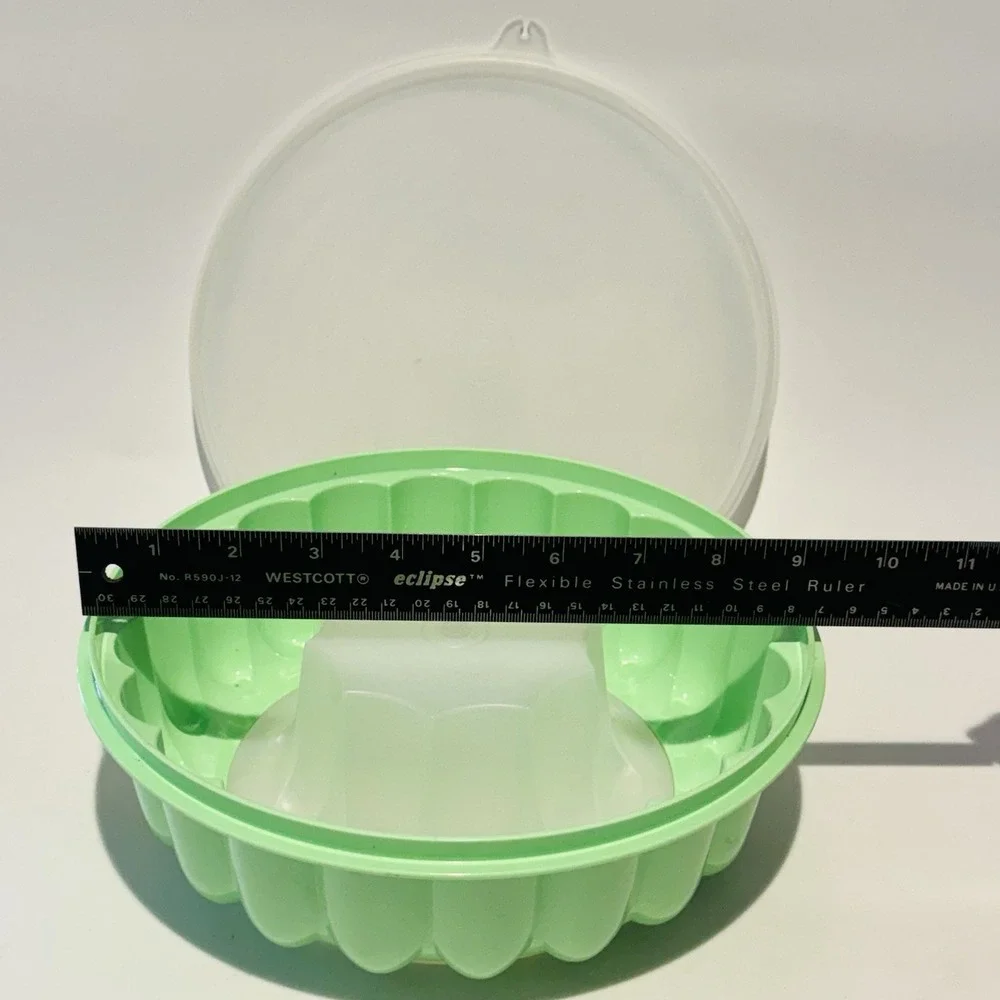 Vintage Tupperware 3pc Jel-N-Serve Jello Ice Cream Mousse Mold  Mint Green‎ 1201